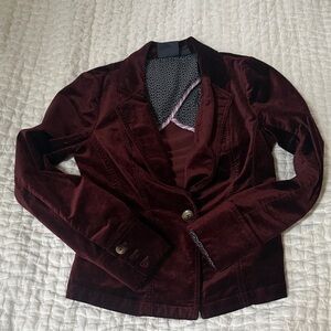 Maeve Deep Red Velvet Blazer